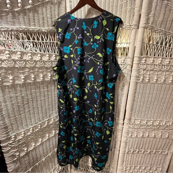 Vtg VERSAILLES New York Women's 2X Floral MIDI‎ Sleeveless DUSTER Vest Cardigan - Picture 2 of 14